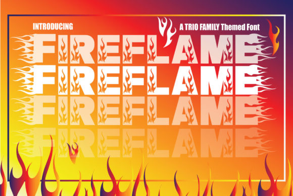Fire Flame Trio: A Bold Display Font for Handmade Creators