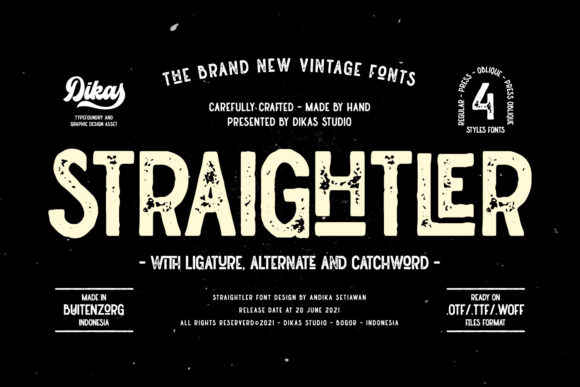 Straightler: A Bold Display Font for Small Business Branding